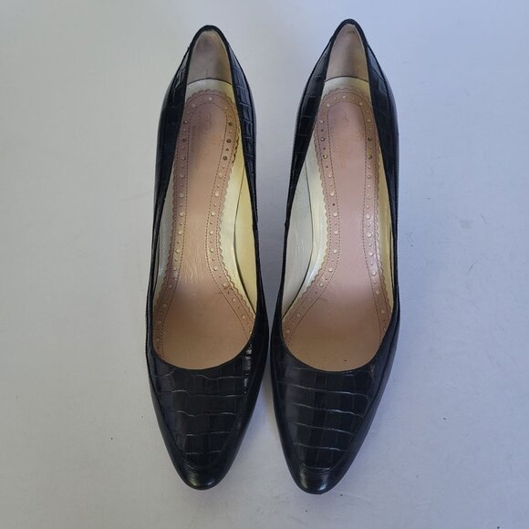 Brooks Brothers Genuine Leather Heels Pumps With Croc Embossed Details. Size 9 - Picture 3 of 7